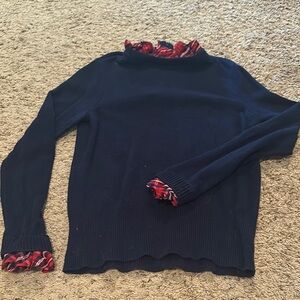 Women's Navy Sweater with Red Accents